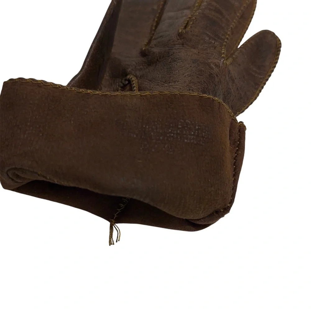 Womens Vintage Brown Deerskin Gloves Size 7 Unlined Very Soft Gift